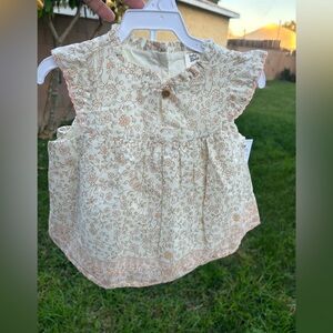 Charming Floral Kids Dress in Cream and Pink